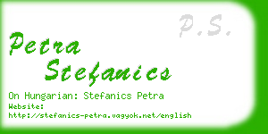 petra stefanics business card